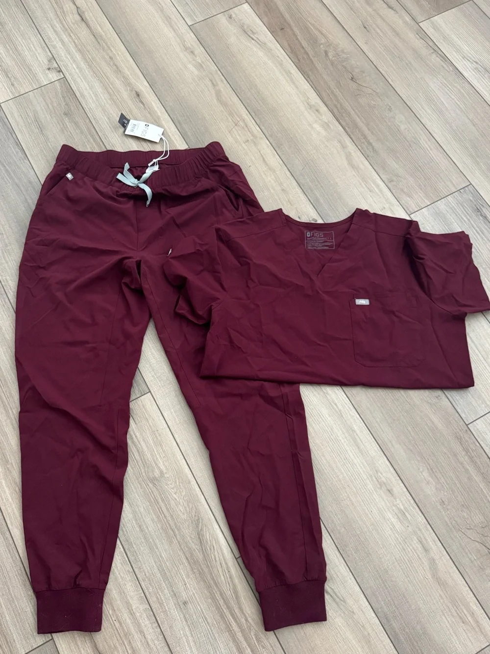Figs Burgundy Jogger Set